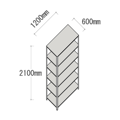 L-4760-6 軽量ラック 6段 幅1200×奥行600×高さ2100mm L-4760-6