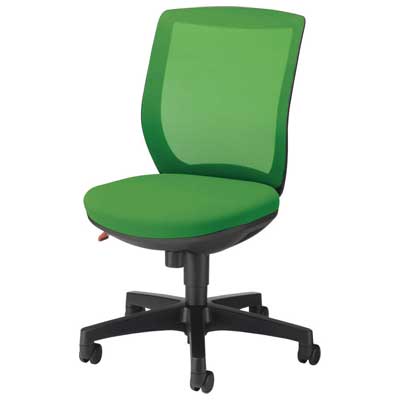 No.2215F メッシュバックチェア (ブラック) グリーン 683-28