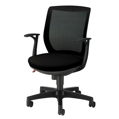 No.2216F メッシュバックチェア 肘付き (ブラック) ブラック 683-39