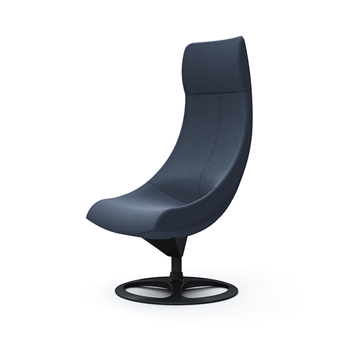 L143ER-FXW4 パーソナルチェア エクストラハイバック 肘なし (アルミベース:ブラック) インディゴ L143ER-FXW4