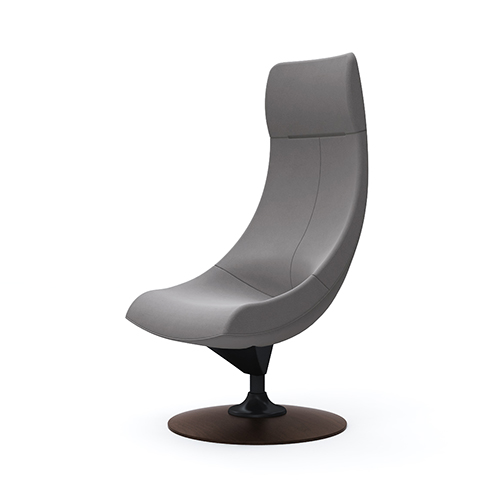 L143ES-FXW1 パーソナルチェア エクストラハイバック 肘なし (木製ベース:ダーク) グレー L143ES-FXW1