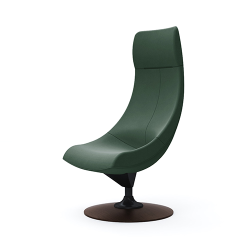 L143ES-FXW5 パーソナルチェア エクストラハイバック 肘なし (木製ベース:ダーク) ダークグリーン L143ES-FXW5