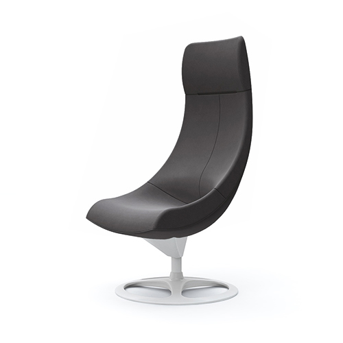 L143EW-FXW0 パーソナルチェア エクストラハイバック 肘なし (アルミベース:ホワイト) ダークグレー L143EW-FXW0