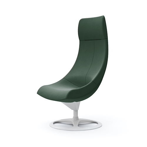 L143EW-FXW5 パーソナルチェア エクストラハイバック 肘なし (アルミベース:ホワイト) ダークグリーン L143EW-FXW5