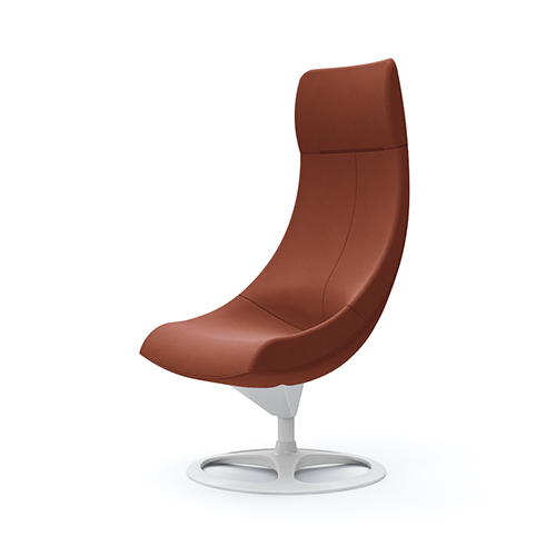 L143EW-FXW6 パーソナルチェア エクストラハイバック 肘なし (アルミベース:ホワイト) テラコッタ L143EW-FXW6