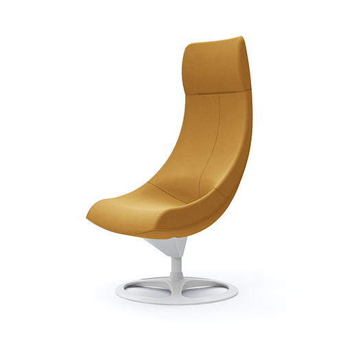 L143EW-FXW7 パーソナルチェア エクストラハイバック 肘なし (アルミベース:ホワイト) イエロー L143EW-FXW7