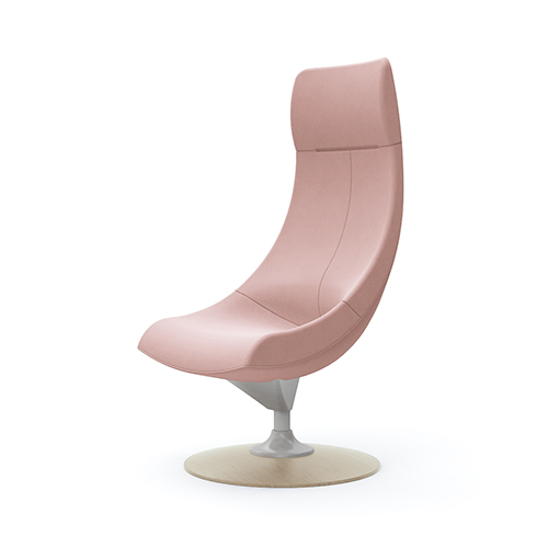 L143EZ-FXW8 パーソナルチェア エクストラハイバック 肘なし (木製ベース:ライト) ペールピンク L143EZ-FXW8