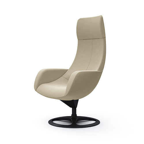 L147ER-FXW2 パーソナルチェア エクストラハイバック 肘付き (アルミベース:ブラック) ベージュ L147ER-FXW2