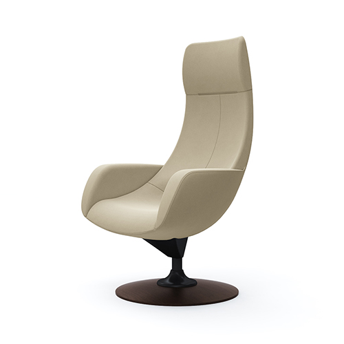 L147ES-FXW2 パーソナルチェア エクストラハイバック 肘付き (木製ベース:ダーク) ベージュ L147ES-FXW2