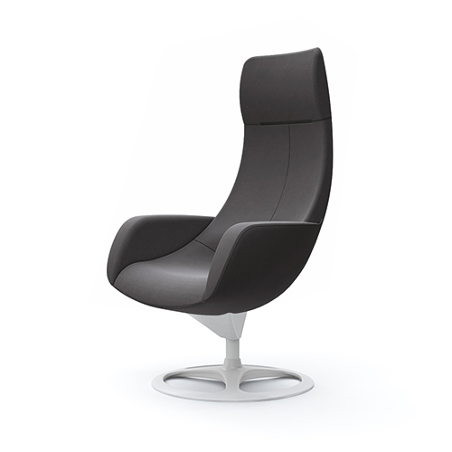 L147EW-FXW0 パーソナルチェア エクストラハイバック 肘付き (アルミベース:ホワイト) ダークグレー L147EW-FXW0