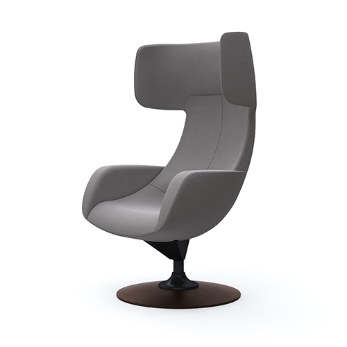 L147WS-FXW1 パーソナルチェア ワークヴェールタイプ (木製ベース:ダーク) グレー L147WS-FXW1