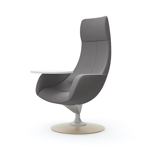 L149EZ-FXW1 パーソナルチェア エクストラハイバック タブレット付き (木製ベース:ライト) グレー L149EZ-FXW1