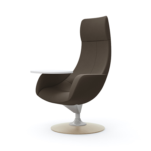 L149EZ-FXW3 パーソナルチェア エクストラハイバック タブレット付き (木製ベース:ライト) ダークブラウン L149EZ-FXW3