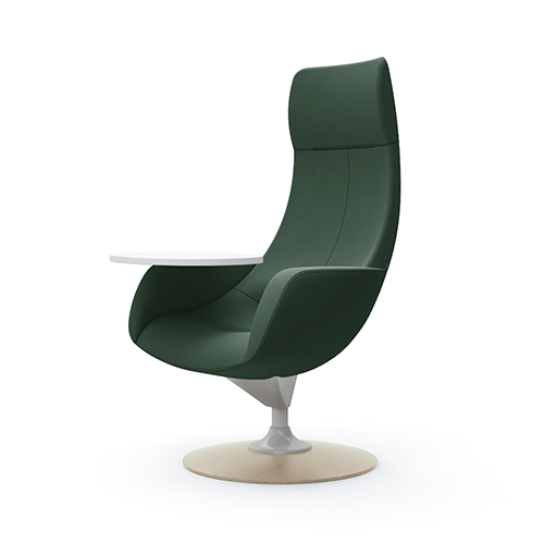 L149EZ-FXW5 パーソナルチェア エクストラハイバック タブレット付き (木製ベース:ライト) ダークグリーン L149EZ-FXW5