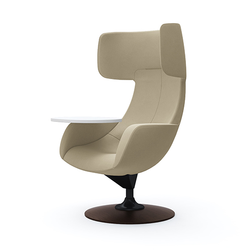 L149WS-FXW2 パーソナルチェア ワークヴェールタイプ タブレット付き (木製ベース:ダーク) ベージュ L149WS-FXW2