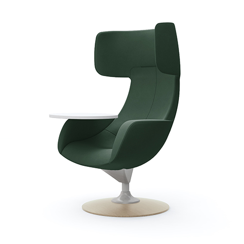 L149WZ-FXW5 パーソナルチェア ワークヴェールタイプ タブレット付き (木製ベース:ライト) ダークグリーン L149WZ-FXW5