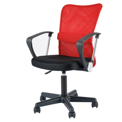 VMC-29AR(RD) メッシュチェアー マッチ 肘付き レッド VMC-29AR(RD)