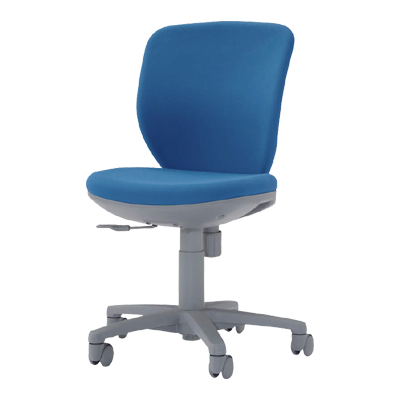 No.290F ビジネスチェアー 布張り 肘なし ブルー 758-10