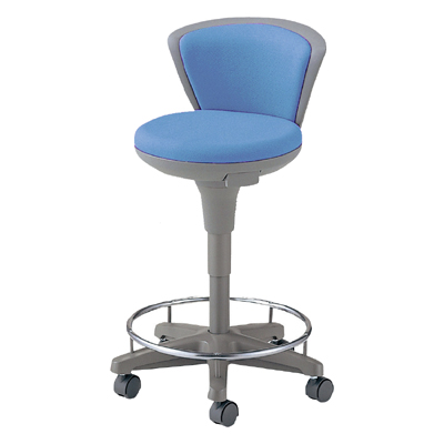 TSS-16RN ナースチェアー ハイタイプ 背付き 足掛け付き ブルー 10560