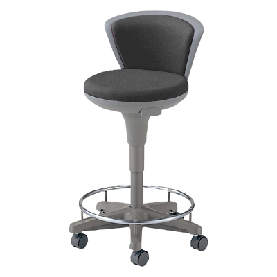 TSS-16RN ナースチェアー ハイタイプ 背付き 足掛け付き ダークグレー 10560
