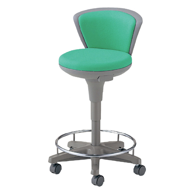 TSS-16RN ナースチェアー ハイタイプ 背付き 足掛け付き グリーン 10560