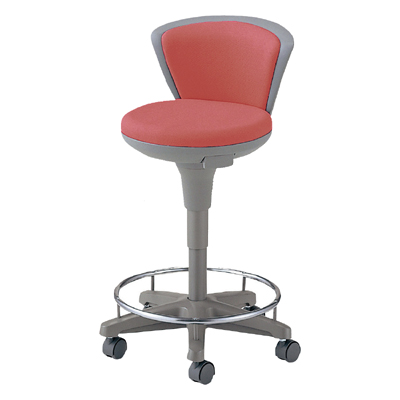 TSS-16RN ナースチェアー ハイタイプ 背付き 足掛け付き ローズ 10560