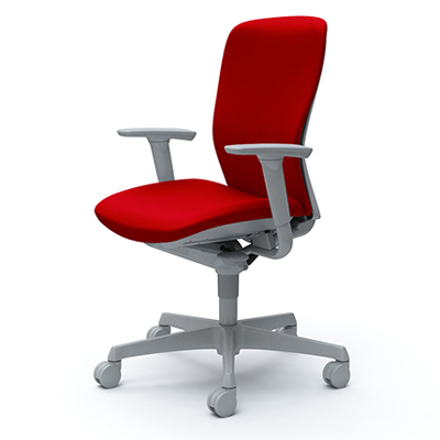 C385GR-FSF9 オフィスシーティング ハイバック アジャストアーム (グレーシェル) レッド C385GR-FSF9