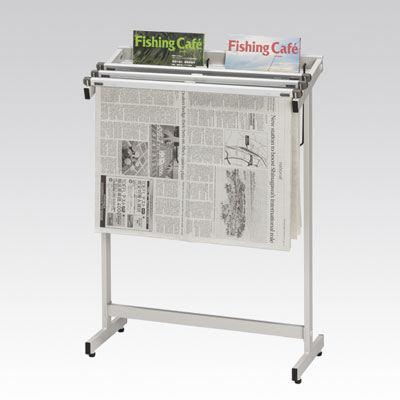 533S-WG 新聞架 雑誌架付き スライドロック式 3本タイプ 533S-WG