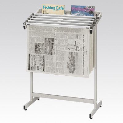 563S-WG 新聞架 雑誌架付き スライドロック式 5本タイプ 563S-WG