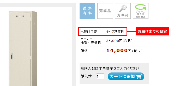 商品の納期(お届け日)について