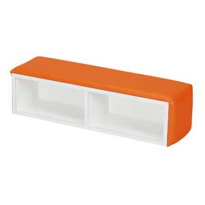 KID-B925(OR) キッズコーナー スツール 兼 シューズボックス 幅900mm オレンジ KID-B925(OR)