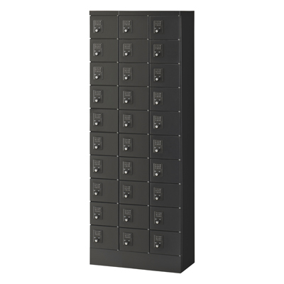 KLKK-30-CBK IC錠式 30人用 小物入れロッカー ブラック KLKK-30-CBK