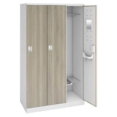 4563AF-ZF52 ICカード錠 (メンバー仕様) 3人用ロッカー ワイド1050mm プライズウッドミディアム 4563AF-ZF52