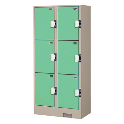 TJK-2306SN 6人用 コインロッカー ライトグリーン TJK-2306SN