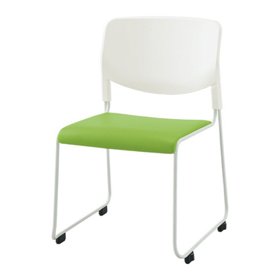 952-0707 ミーティングチェア(スタッキング) 座パッド付き グリーン 952-0707