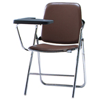 メモ台付き折りたたみイス（ブラウン）