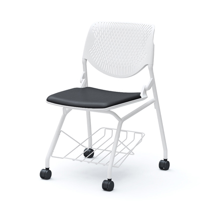 81S1GY-PB20 ルナ 棚付き (ホワイト) ビニールレザー ネオブラック 81S1GY-PB20