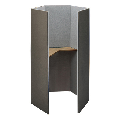 4WA13E-FLZ4+4WA2CB-MHV4 ペンタ 高さ1920mm ダークグレー/ライトグレー 左向天板付(プライズウッドミディアム) 4WA13E-FLZ4+4WA2CB-MHV4