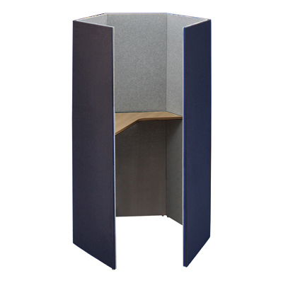 4WA13E-FLZ5+4WA2CB-MHV4 ペンタ 高さ1920mm インディゴ/ライトグレー 左向天板付(プライズウッドミディアム) 4WA13E-FLZ5+4WA2CB-MHV4