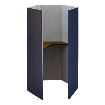 4WA13E-FLZ5+4WA2CB-MHV5 ペンタ 高さ1920mm インディゴ/ライトグレー 左向天板付(プライズウッドダーク) 4WA13E-FLZ5+4WA2CB-MHV5