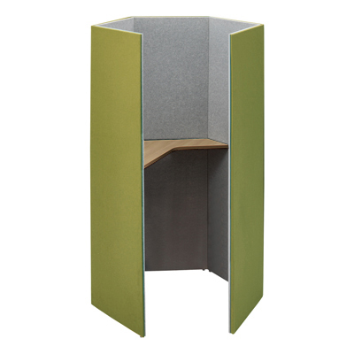 4WA13E-FLZ7+4WA2CB-MHV4 ペンタ 高さ1920mm グリーン/ライトグレー 左向天板付(プライズウッドミディアム) 4WA13E-FLZ7+4WA2CB-MHV4