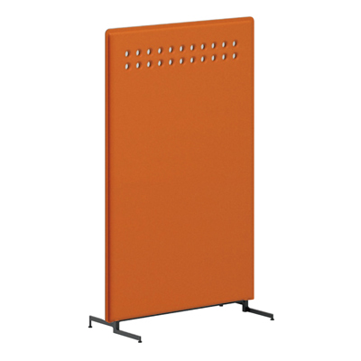 M9P2AA-FLK9 ライブスパネル(ブラック脚) 丸穴模様 幅900×高さ1460mm オレンジレッド M9P2AA-FLK9