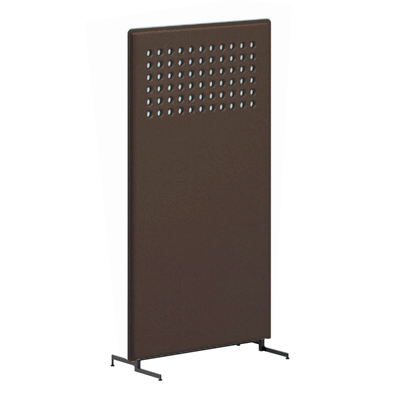 M9P2AB-FLK1 ライブスパネル(ブラック脚) 丸穴模様 幅900×高さ1700mm ダークブラウン M9P2AB-FLK1
