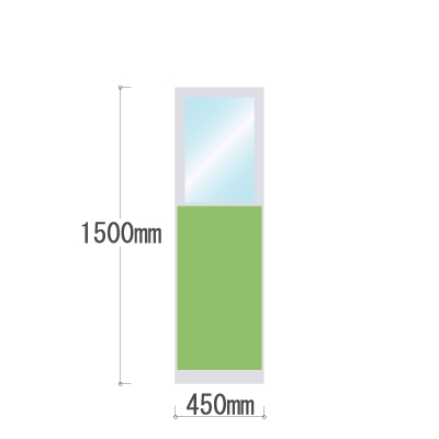 LPX-PAK1504LM 布張りパネル 上部カスミ窓 幅450×高さ1500mm ライム LPX-PAK1504LM