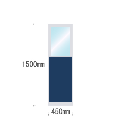 LPX-PAK1504NV 布張りパネル 上部カスミ窓 幅450×高さ1500mm ネイビー LPX-PAK1504NV