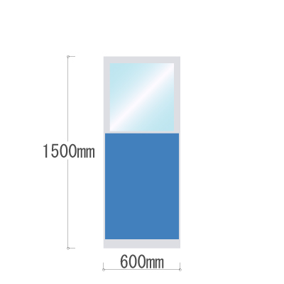 LPX-PAK1506BU 布張りパネル 上部カスミ窓 幅600×高さ1500mm ブルー LPX-PAK1506BU