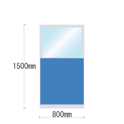 LPX-PAK1508BU 布張りパネル 上部カスミ窓 幅800×高さ1500mm ブルー LPX-PAK1508BU