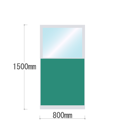 LPX-PAK1508GN 布張りパネル 上部カスミ窓 幅800×高さ1500mm グリーン LPX-PAK1508GN