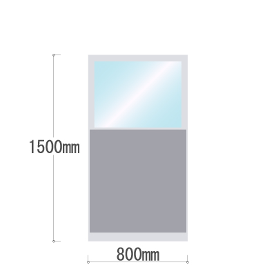 LPX-PAK1508GR 布張りパネル 上部カスミ窓 幅800×高さ1500mm グレー LPX-PAK1508GR