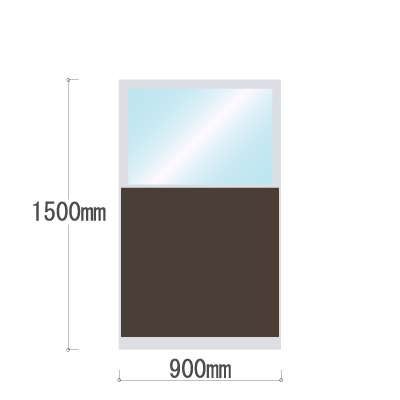LPX-PAK1509BR 布張りパネル 上部カスミ窓 幅900×高さ1500mm ブラウン LPX-PAK1509BR